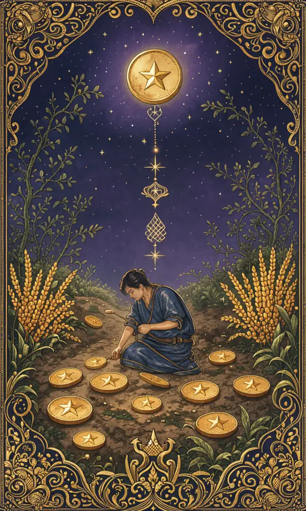 ไพ่แปดเหรียญ (Eight of Pentacles)