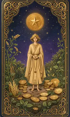 ไพ่เก้าเหรียญ (Nine of Pentacles)