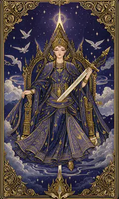 ไพ่ราชินีดาบ (Queen of Swords)