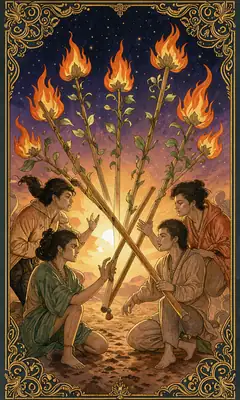 ไพ่ห้าไม้เท้า (Five of Wands)
