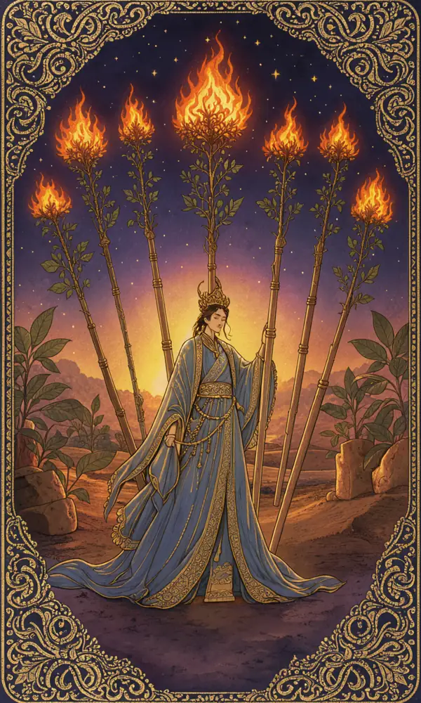ไพ่เจ็ดไม้เท้า (Seven of Wands)