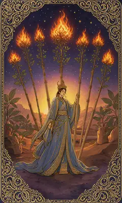 ไพ่เจ็ดไม้เท้า (Seven of Wands)