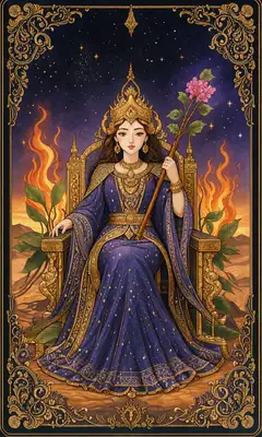 ไพ่ราชินีไม้เท้า (Queen of Wands)