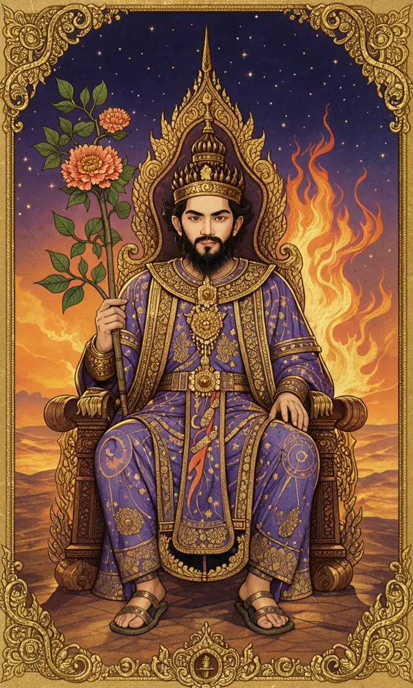 ไพ่ราชาไม้เท้า (King of Wands)